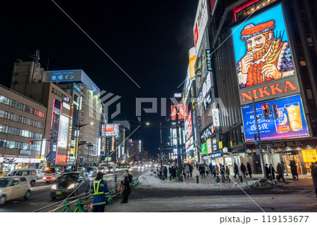 札幌雪まつり ススキノ会場の夜景 北海道札幌市 札幌雪まつり ススキノ会場の夜景 北海道札幌市 119153677
