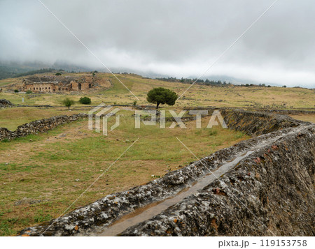 Archaeological ruins of an ancient Roman city Hierapolis in Turkey, Pamukkale 119153758