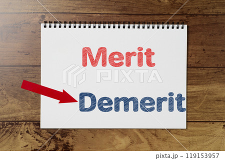 リングノートに書いたデメリットに矢印 リングノートに書いたデメリットに矢印 119153957