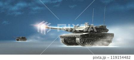 Tanks on the battlefield. Armored vehicle, Army battle,Tank attack Tanks on the battlefield. Armored vehicle, Army battle,Tank attack 119154482