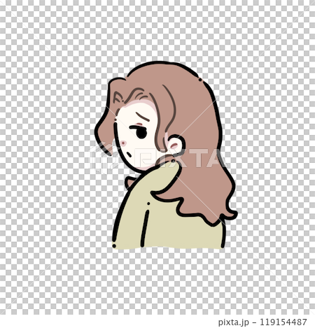 A woman looking reluctantly 119154487