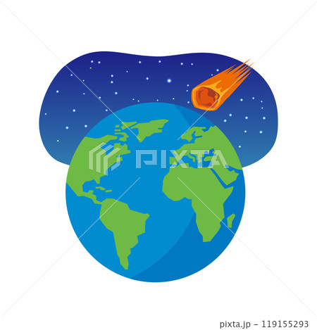 地球に落ちてくる隕石 地球に落ちてくる隕石 119155293