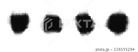 Amoeba half tone organic shape with gradient dot pattern 119155294