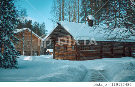 Russian Traditional wooden peasant house 119155486
