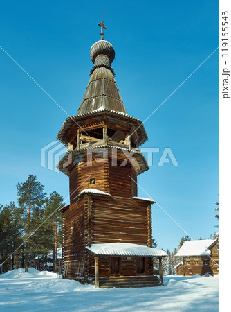Russian Traditional wooden Bell tower Russian Traditional wooden Bell tower 119155543
