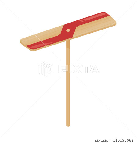 竹とんぼのイラスト_赤1本 竹とんぼのイラスト_赤1本 119156062