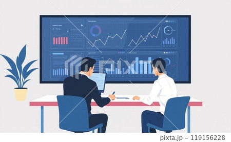Business people working on monitor graph dashboard Technology and internet vector illustration 119156228