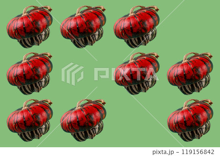 Decorative pumpkin isolated on color background. Decorative pumpkin isolated on color background. 119156842