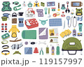 Pet portable gear cute design element set isolated Pet portable gear cute design element set isolated 119157997