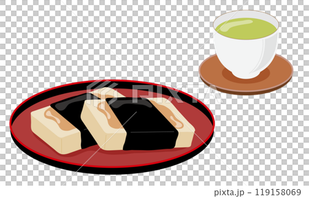 磯辺餅とお茶 119158069