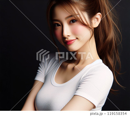 白いTシャツの美女 白いTシャツの美女 119158354