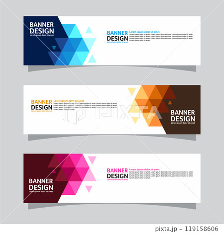 Vector set of landscape banner background design concept. Colorful background business layout template 119158606