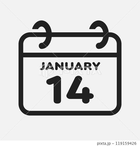 Icon page calendar day - 14 January 119159426
