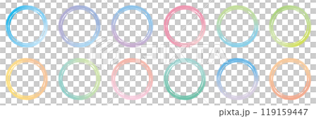 圓形手繪彩色粉彩集向量 119159447