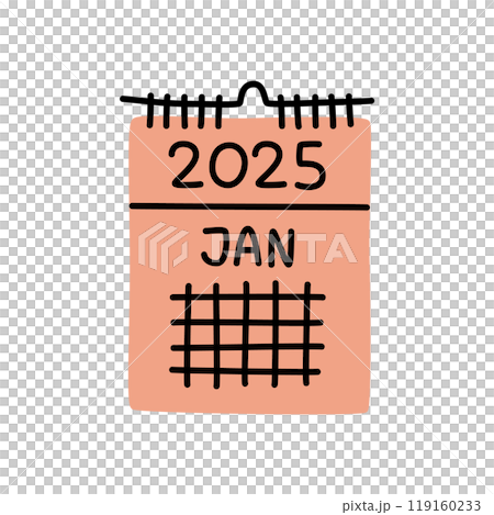 Doodle calendar schedule icon or logo, hand drawn with thin black line. Doodle calendar schedule icon or logo, hand drawn with thin black line. 119160233