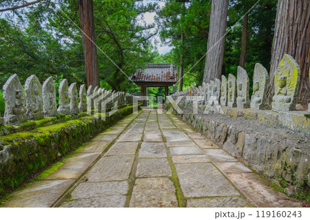 【廣田寺】百体観音が並ぶ参道【松本市会田】 119160243