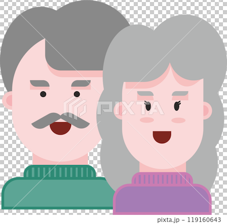 flat design illustration of a couple of elderly people male and female 119160643