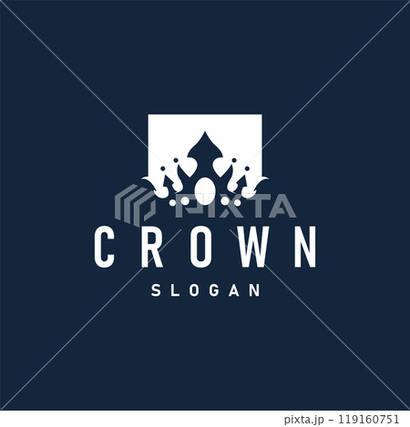 Crown logo design simple beautiful luxury jewelry king and queen princess royal templet illustration 119160751
