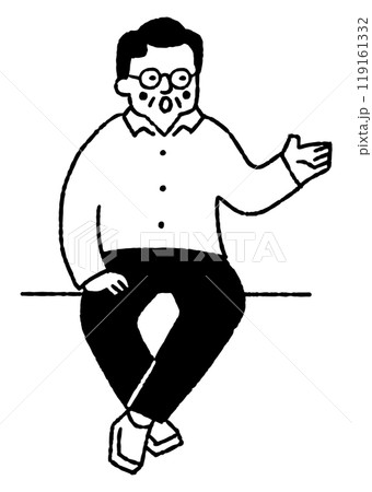 座って話している高齢男性_2 119161332