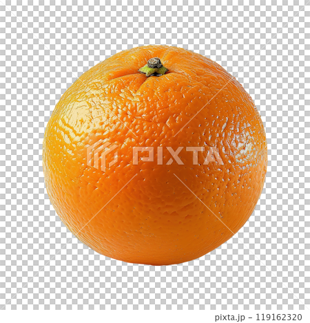 Succulent Whole Orange with Smooth Peel and Verdant Green Stem 119162320