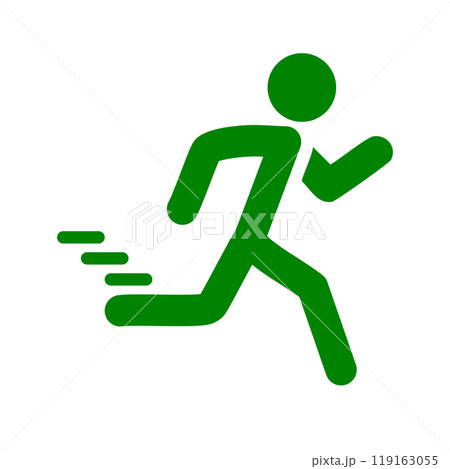 走る シルエット 緑 119163055