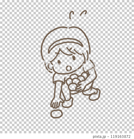 運動会で玉入れを頑張る女の子 運動会で玉入れを頑張る女の子 119163872