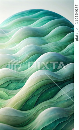 Blend airy whites to deep greens with minimalist Zen brushstrokes. 119164087