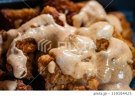 料理　ごはん　明太マヨ唐揚げ 119164425