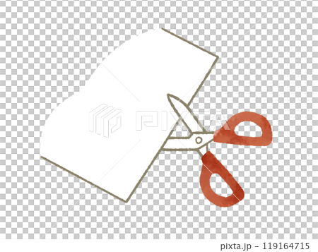 用剪刀剪紙-水彩 119164715