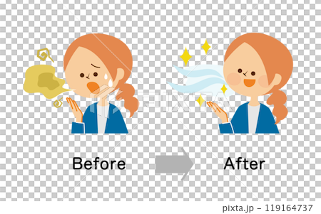 Bad breath care female cute illustration 119164737