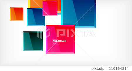 Colorful squares with reflections abstract background design. Vector Illustration For Wallpaper, Banner, Background, Card, Book Illustration, landing page 119164814
