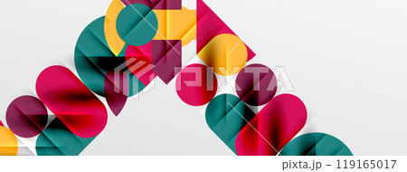 Round shapes, circles and lines minimal geometric background. Vector Illustration For Wallpaper, Banner, Background, Card, Book Illustration, landing page 119165017