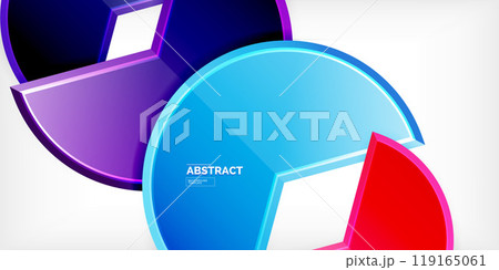 Trendy round shapes with triangular angle design element. Vector Illustration For Wallpaper, Banner, Background, Card, Book Illustration, landing page 119165061