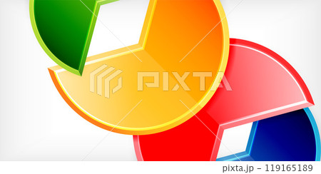 Trendy round shapes with triangular angle design element. Vector Illustration For Wallpaper, Banner, Background, Card, Book Illustration, landing page 119165189