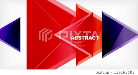 Abstract background - colorful triangles with 3d effect. Vector Illustration For Wallpaper, Banner, Background, Card, Book Illustration, landing page Abstract background - colorful triangles with 3d effect. Vector Illustration For Wallpaper, Banner, Background, Card, Book Illustration, landing page 119165505