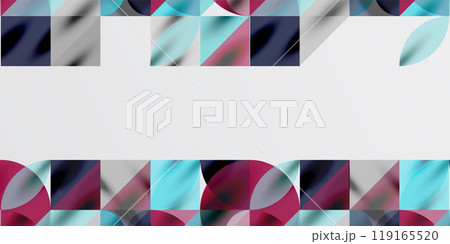 Triangles, round triangles and circles techno art. Vector Illustration For Wallpaper, Banner, Background, Card, Book Illustration, landing page 119165520