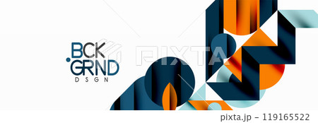 Trendy triangles lines, round elements and circles. Vector Illustration For Wallpaper, Banner, Background, Card, Book Illustration, landing page 119165522