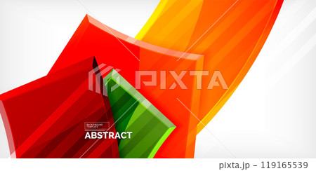 Round 3d shapes, plates background. Creative composition design template Round 3d shapes, plates background. Creative composition design template 119165539