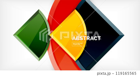 Abstract background - circles and round triangles with 3d effect. Vector Illustration For Wallpaper, Banner, Background, Card, Book Illustration, landing page 119165565