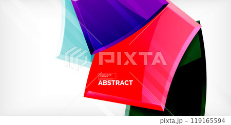 Vector abstract color geometric shapes. Illustration For Wallpaper, Banner, Background, Card, Book Illustration, landing page 119165594