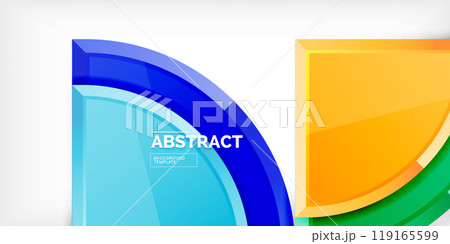 Abstract background - circles and round triangles with 3d effect. Vector Illustration For Wallpaper, Banner, Background, Card, Book Illustration, landing page Abstract background - circles and round triangles with 3d effect. Vector Illustration For Wallpaper, Banner, Background, Card, Book Illustration, landing page 119165599