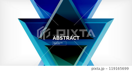 Abstract background - colorful triangles with 3d effect. Vector Illustration For Wallpaper, Banner, Background, Card, Book Illustration, landing page 119165699
