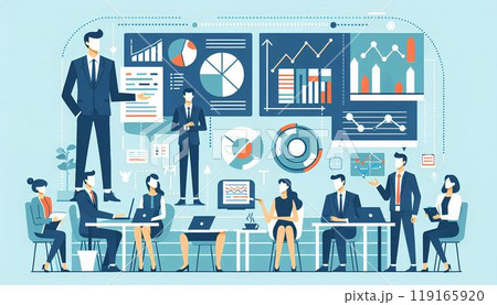 ビジネスシーンで役に立つ会議のイラスト 119165920