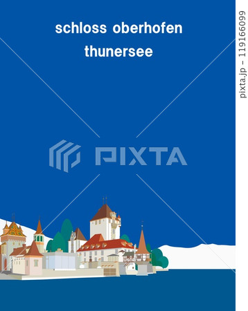 オーバーホーフェン城 schloss oberhofen トゥーン thun スイス 冬風景 オーバーホーフェン城 schloss oberhofen トゥーン thun スイス 冬風景 119166099