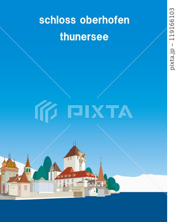 オーバーホーフェン城　schloss oberhofen　トゥーン　thun　スイス　冬風景 119166103