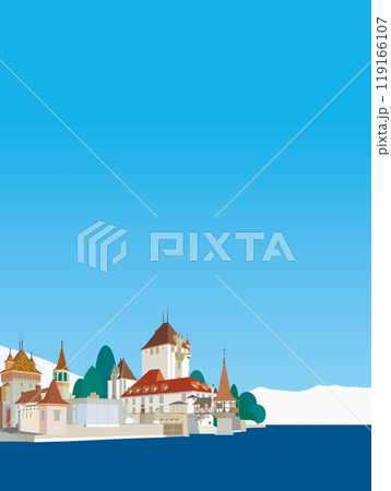 オーバーホーフェン城 schloss oberhofen トゥーン thun スイス 冬風景 オーバーホーフェン城 schloss oberhofen トゥーン thun スイス 冬風景 119166107