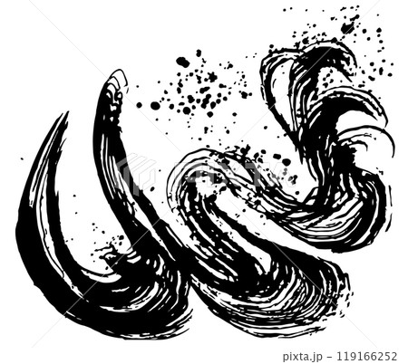 波 ビッグウェーブ 手書きの毛筆イラスト 波 ビッグウェーブ 手書きの毛筆イラスト 119166252