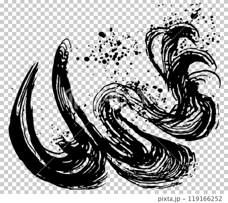 波 ビッグウェーブ 手書きの毛筆イラスト 波 ビッグウェーブ 手書きの毛筆イラスト 119166252