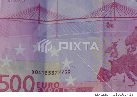 Macro shot of the five hundred euro banknote 119166415