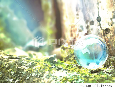 エコイメージー幹の上の地球儀 119166725